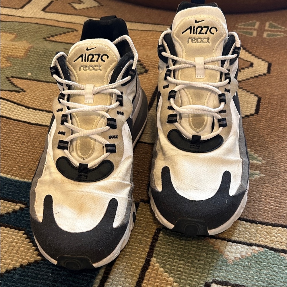 Nike 270 Air Max React Black and White Sneakers